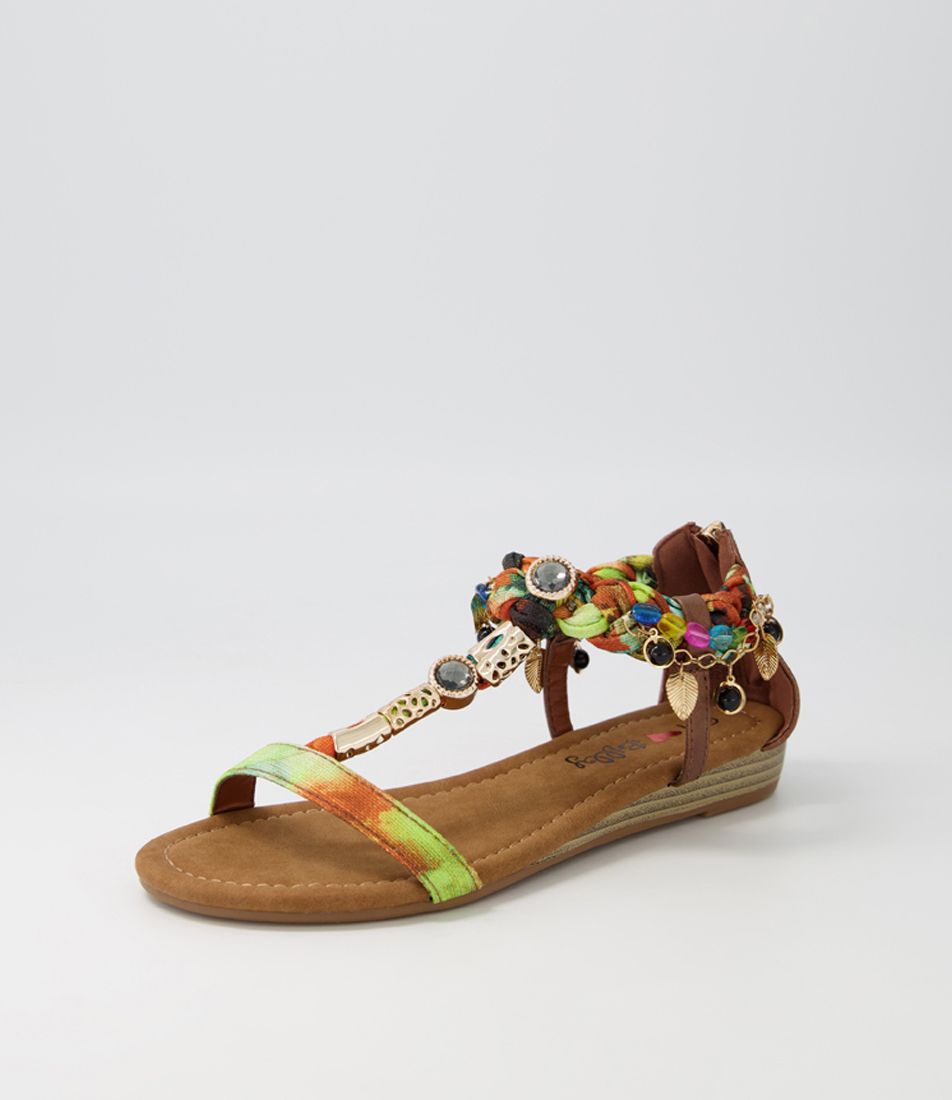 Scot Bronze Floral Multi Sandals