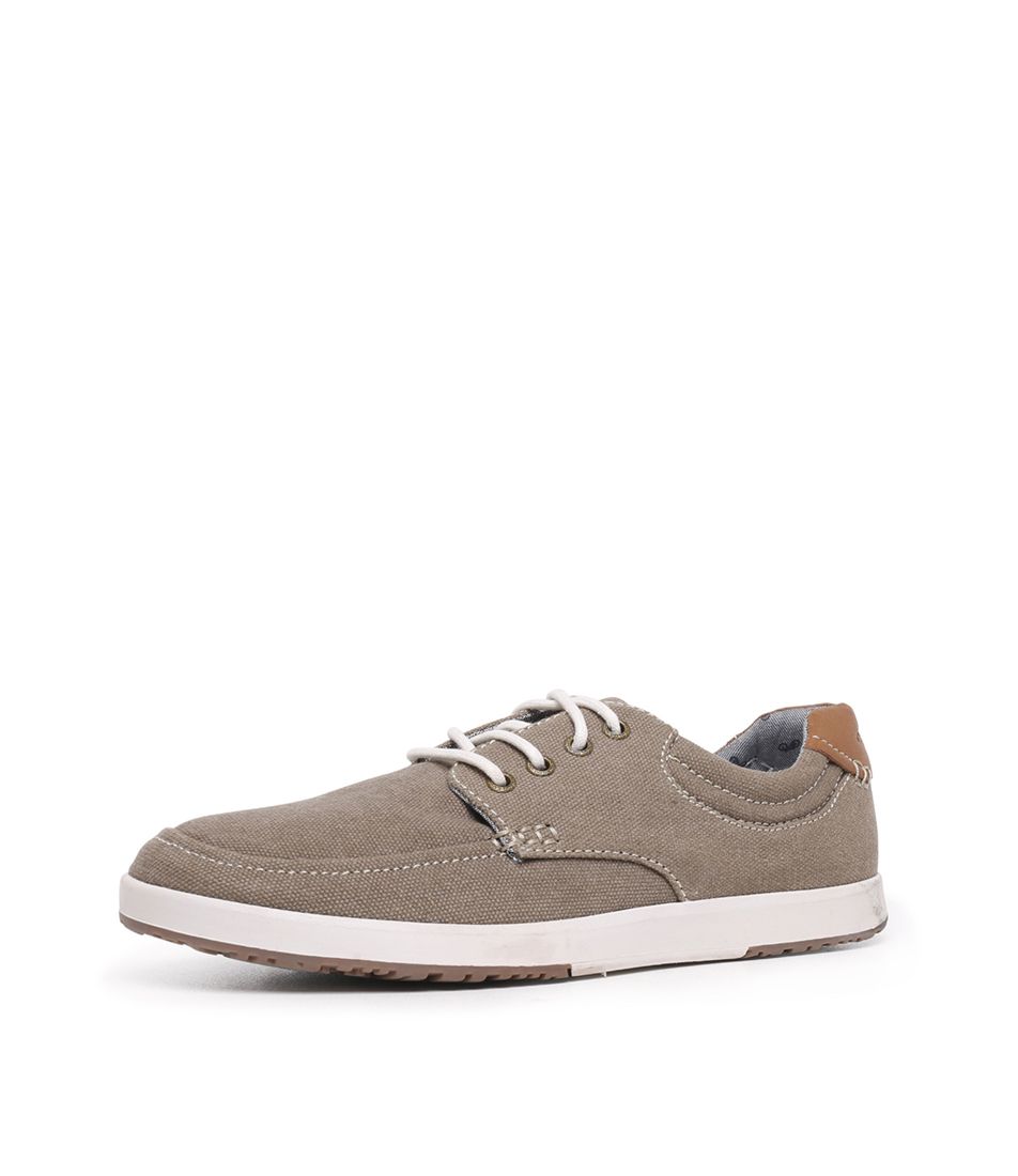 Wilson Taupe Canvas Flat Shoes