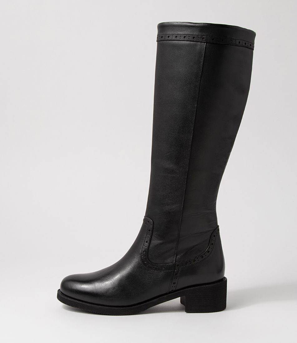 Giani Black Leather Knee High Boots