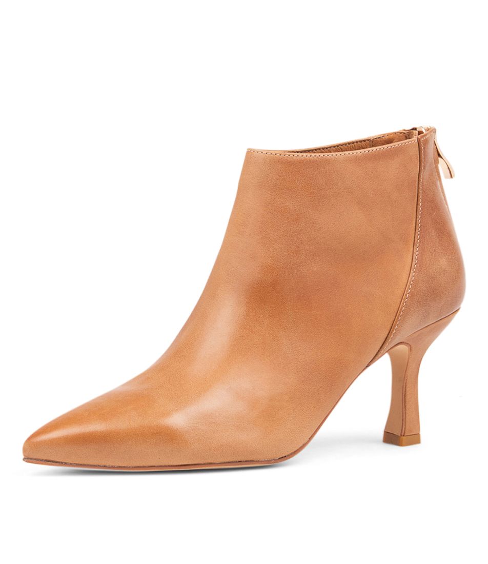 Lara Tan Leather Ankle Boots