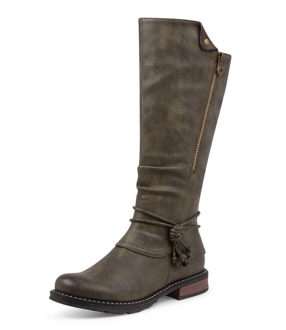 MALDIVIAN Olive Knee High Boots