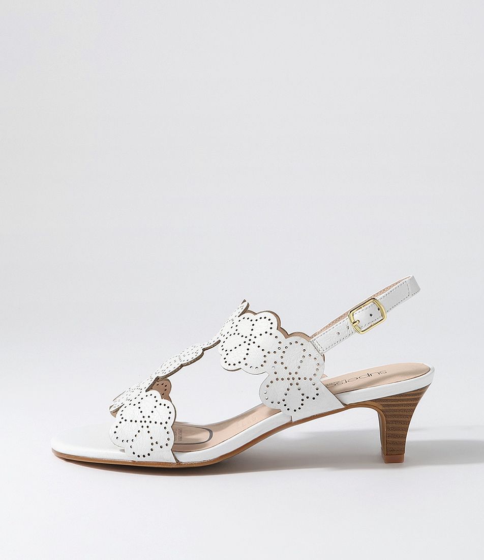 Dames White Leather Sandals