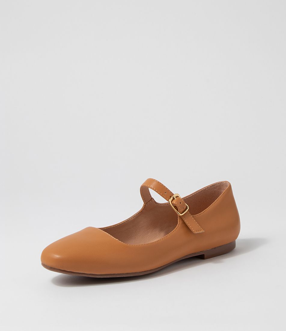 Shalink Dark Tan Flat Shoes