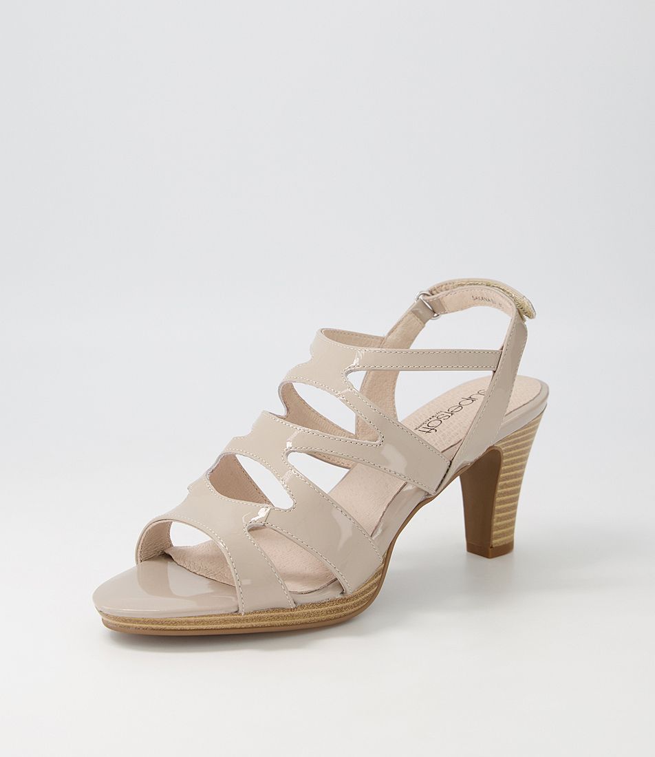 Sakana Light Taupe Patent Leather Sandals