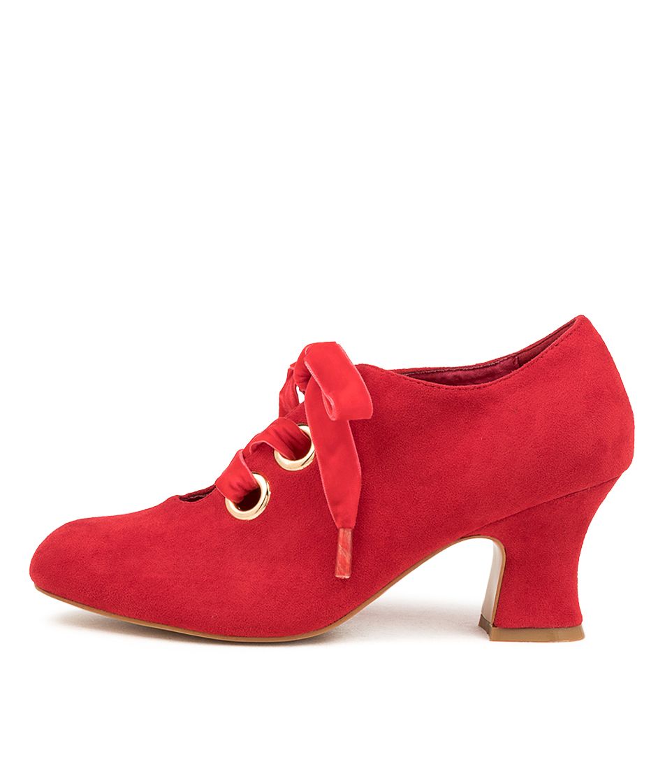 YALANDA RED MICROSUEDE HEELS