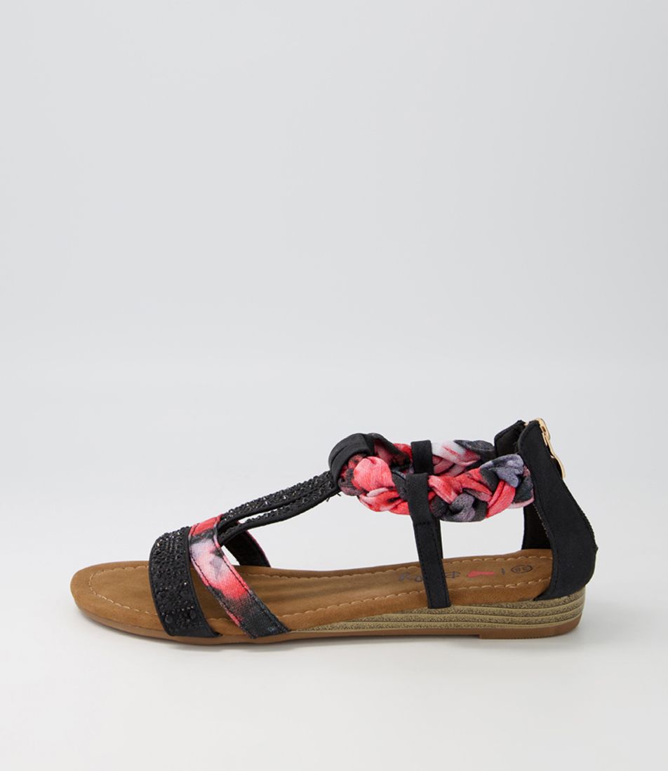 Skitter Black Multi Sandals