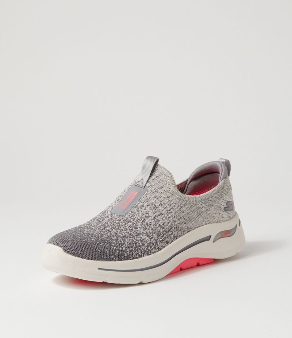 Go Walk Arch Fit Grey Coral Sneakers