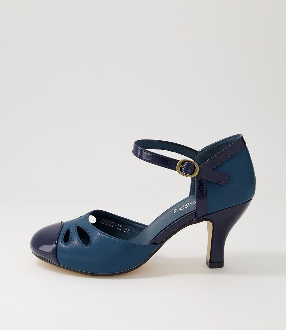 Mandy Navy Ocean Patent Pu Heels