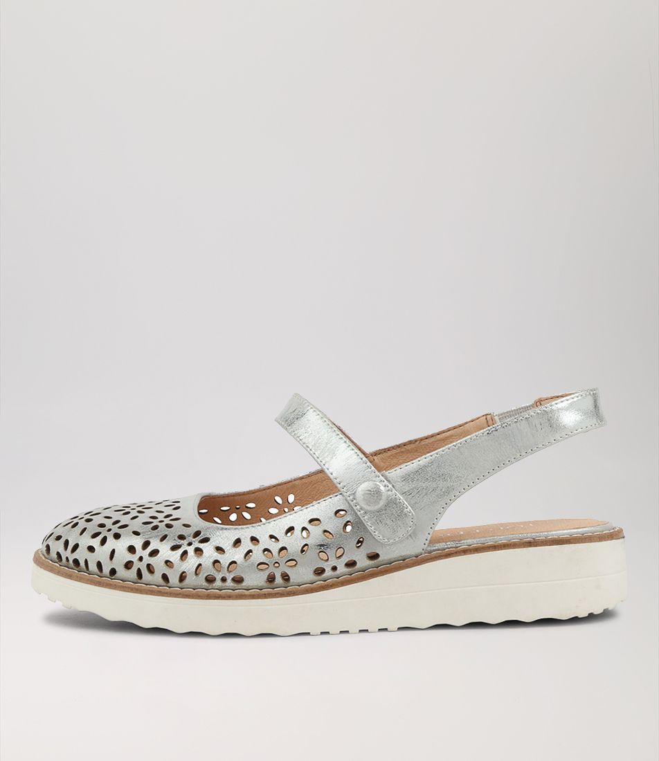 Ofallon Silver Scratch Leather Flat Shoes