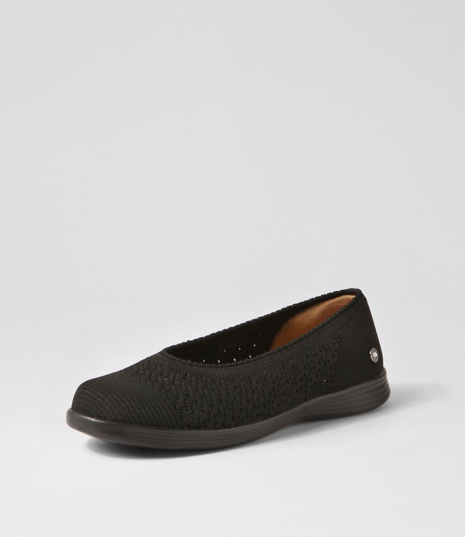 On The Go Black Mesh Flat Shoes