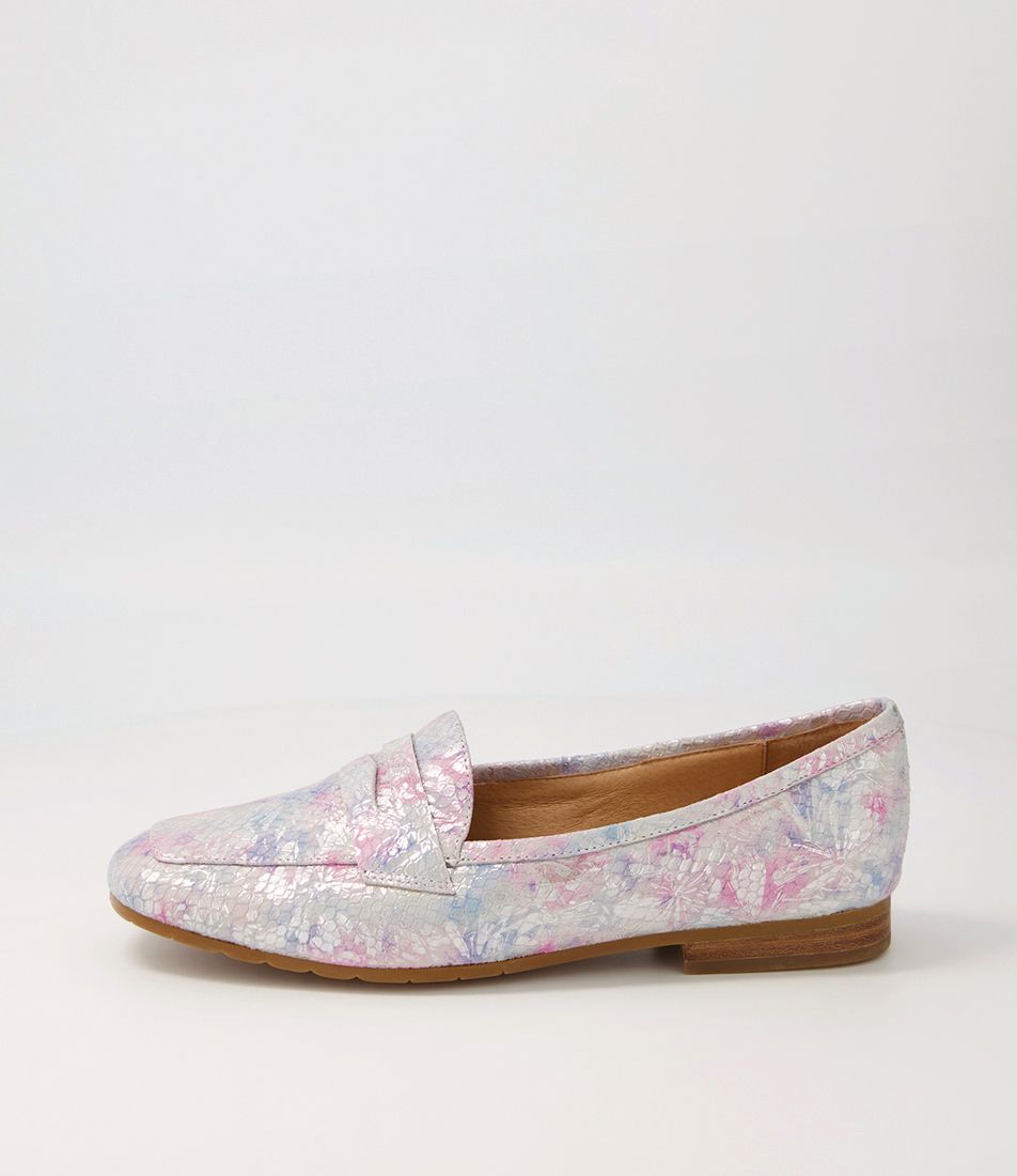 Melinato Pastel Print Leather Loafers