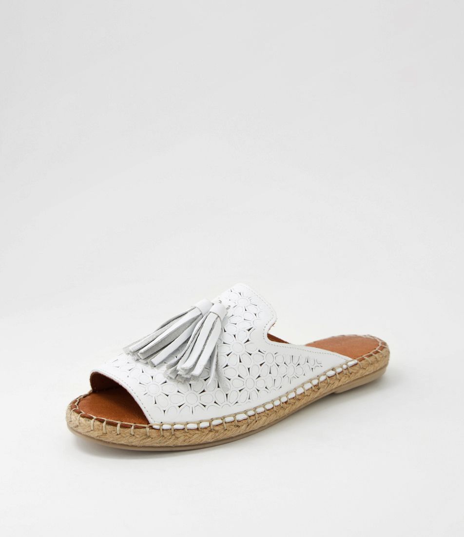 Phinza White Leather Sandals