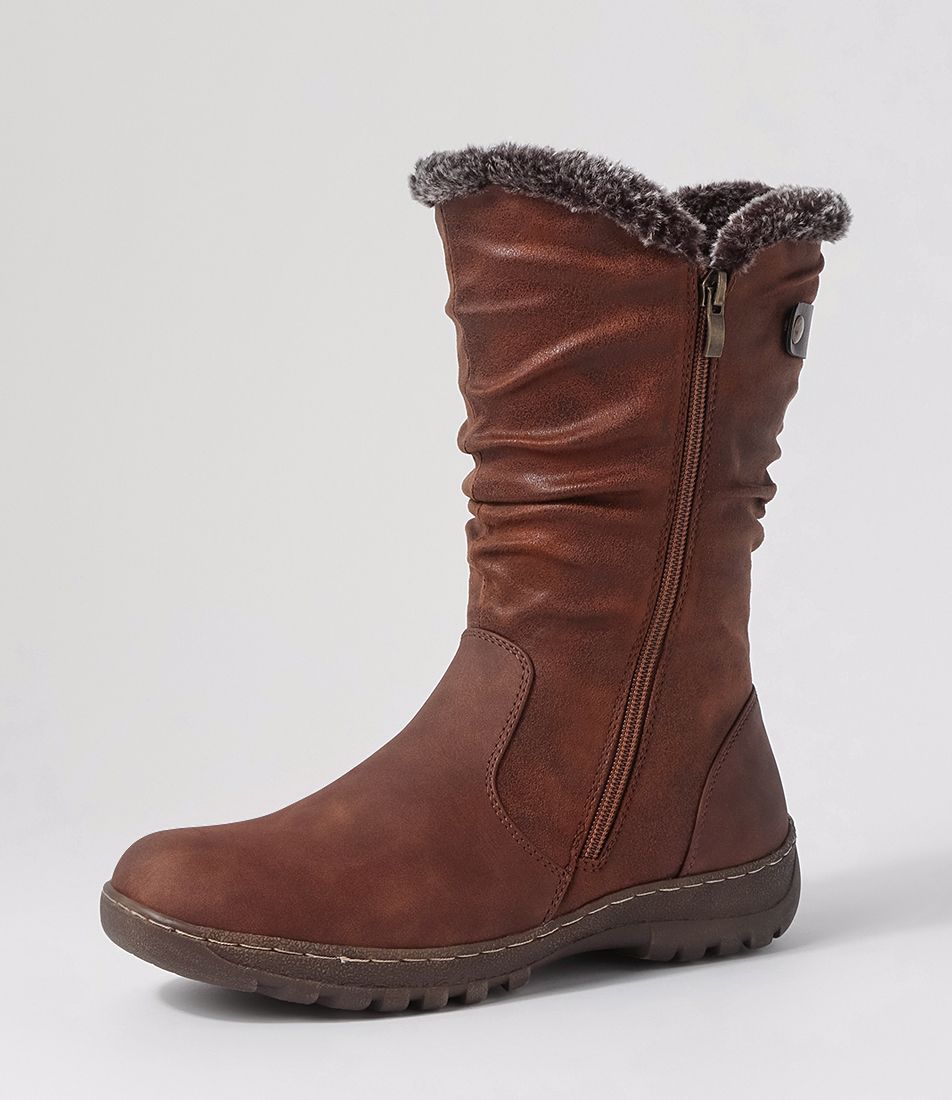 Dorela Tan Multi Calf Boots