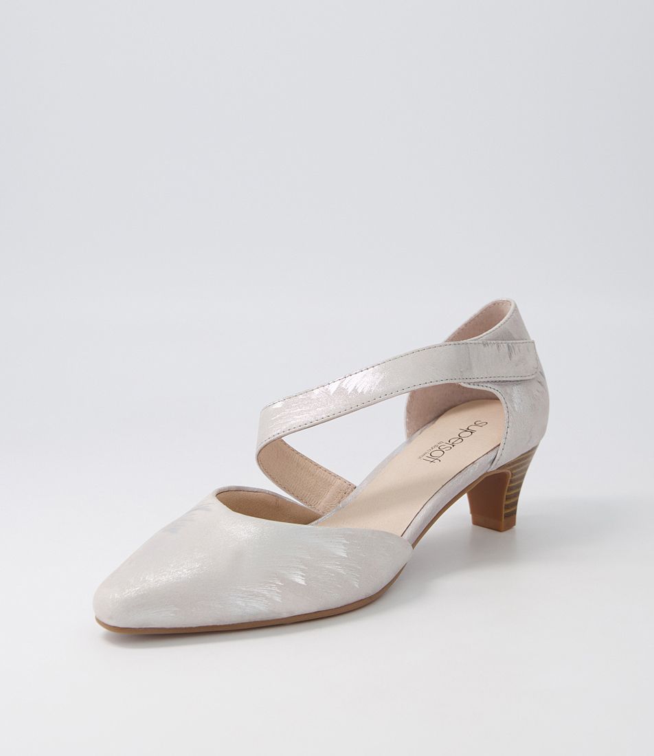 Laurie2 Brushed Silver Leather Heels