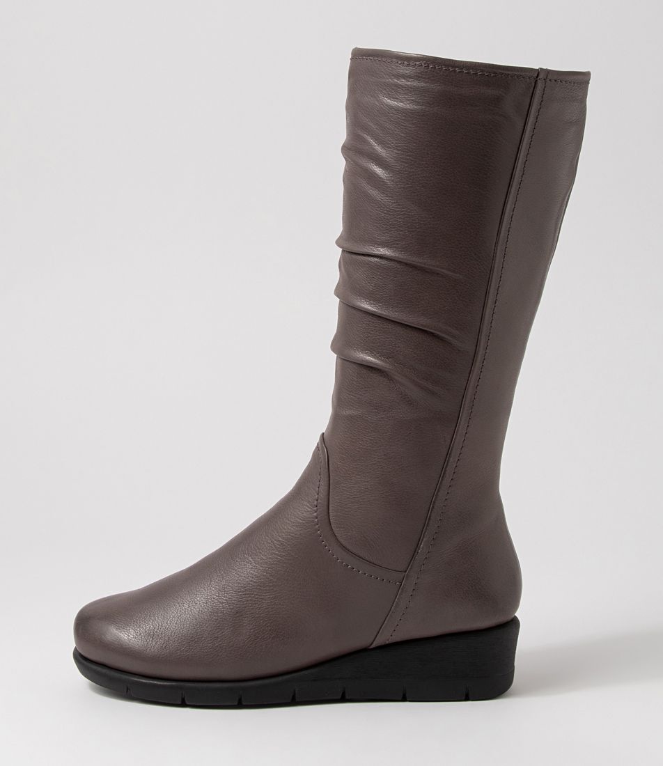 Millan Dark Grey Leather Calf Boots