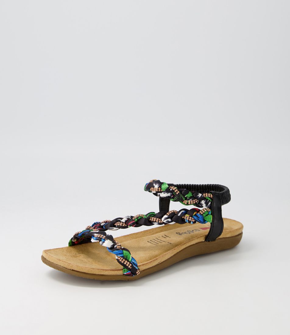 Frazel Black Multi Sandals