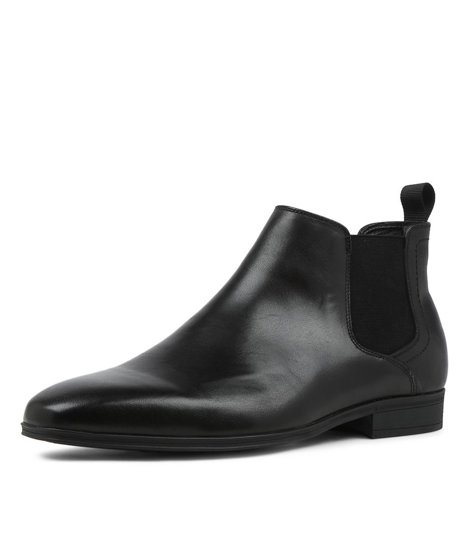 Alpha Black Leather Chelsea Boots