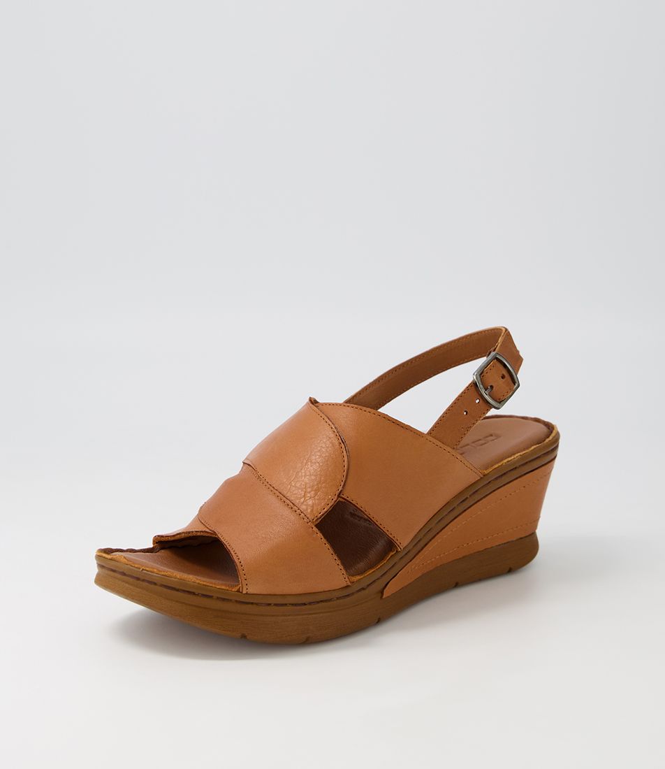 Bravio Tan Brown Leather Sandals
