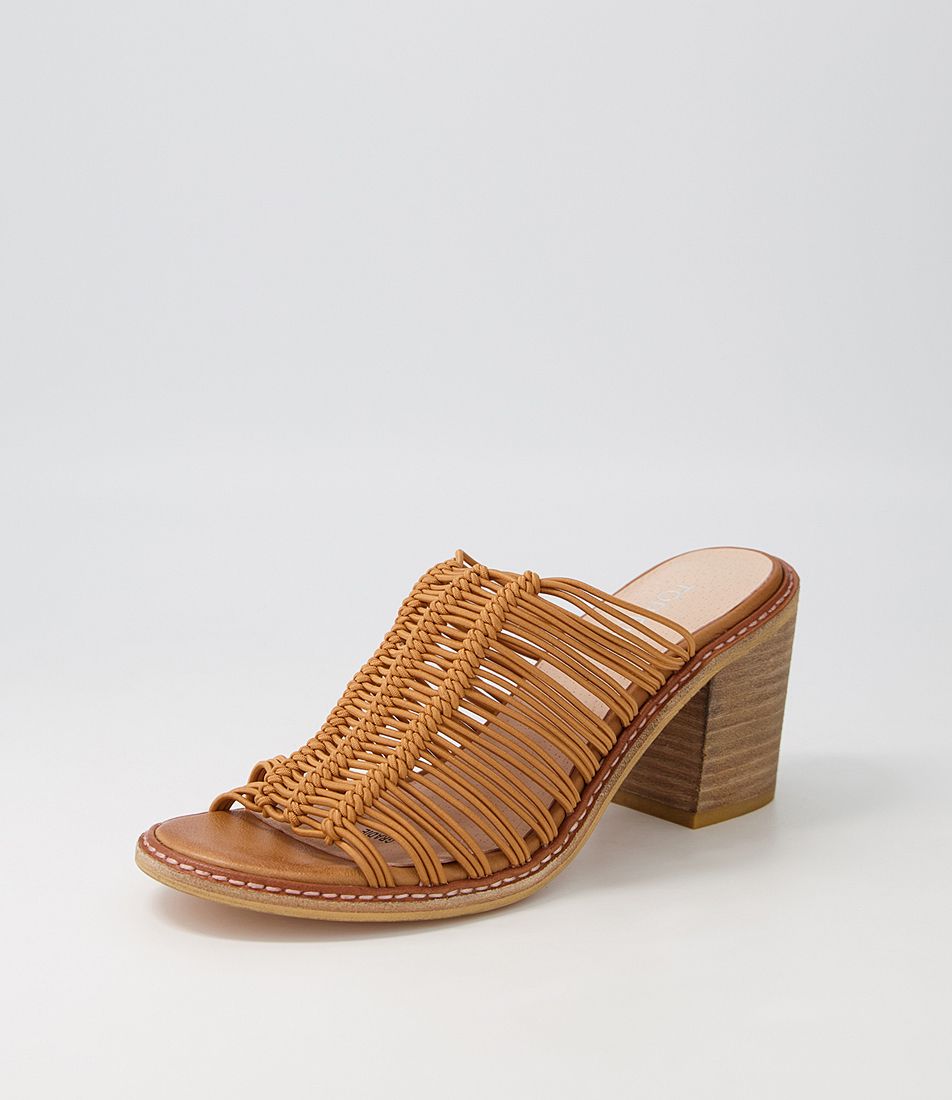 Gradie Dark Tan Elastic Mules