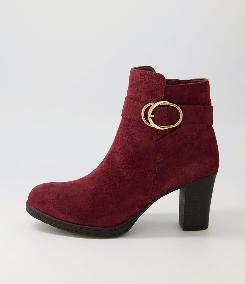 Barinas Wine Suede Ankle Boots