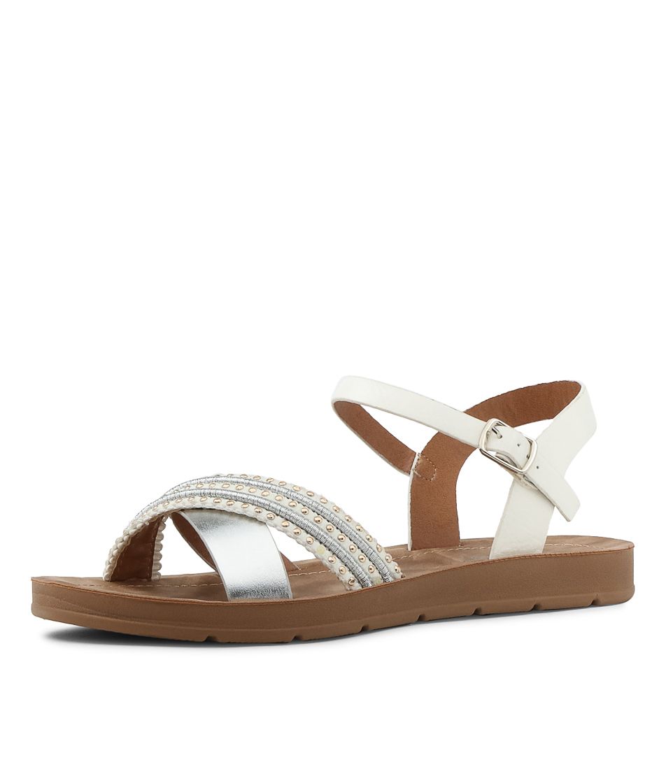 Mharti Silver White Multi Sandals