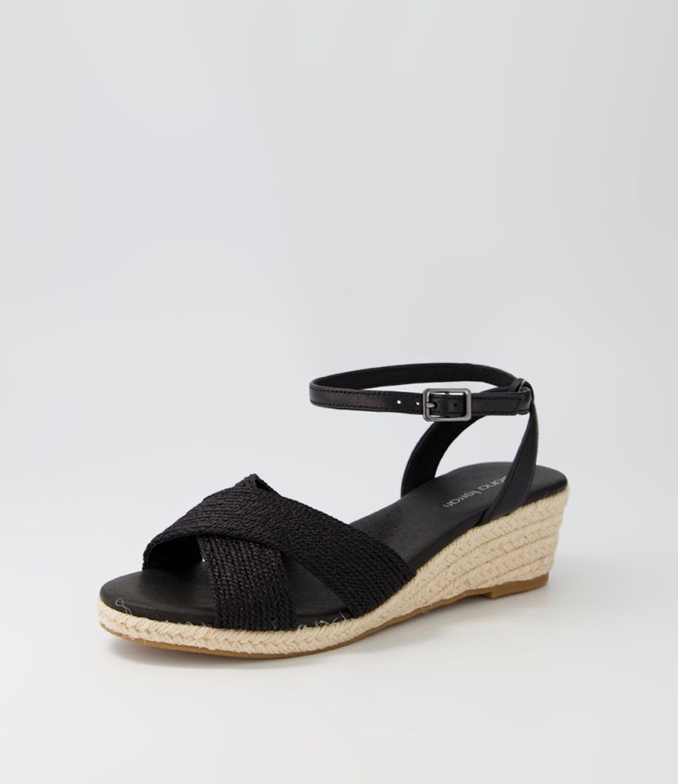 Honour Black Woven Leather Sandals NS