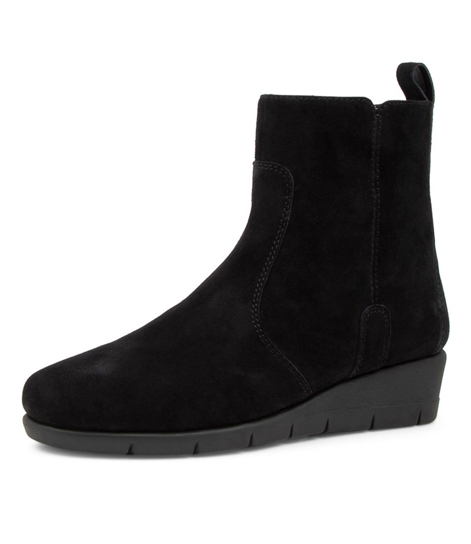 Melindas Black Suede Ankle Boots