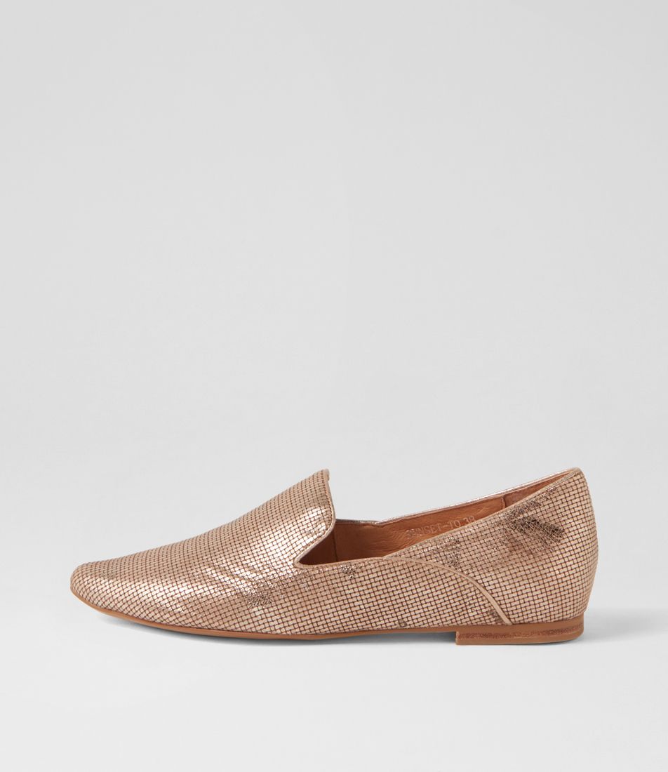 Sunset Platino Scratch Cut Leather Loafers