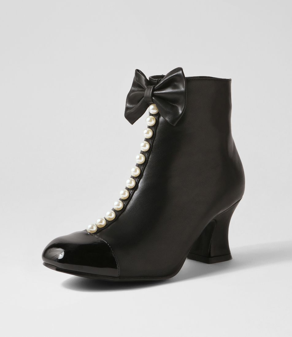 Yuliet Black Patent Pu Ankle Boots