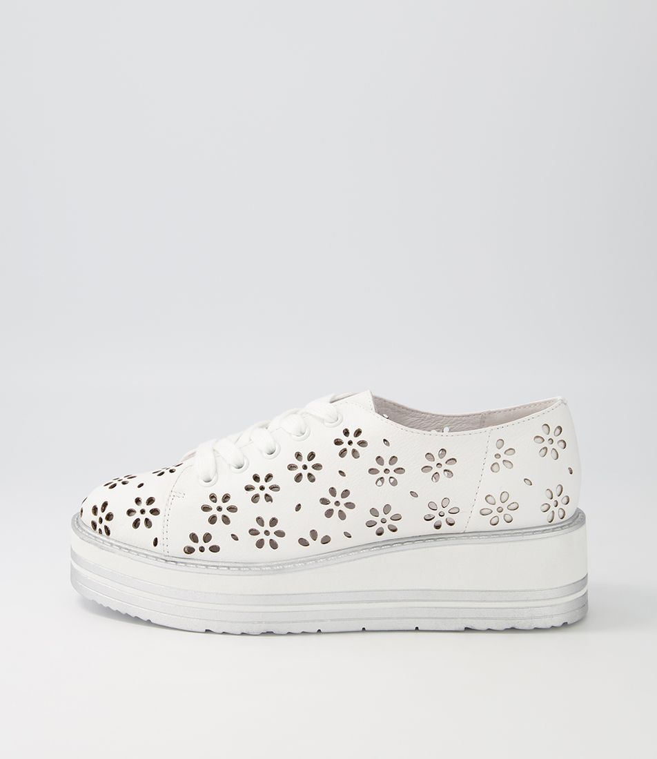 Sancia White Leather Sneakers