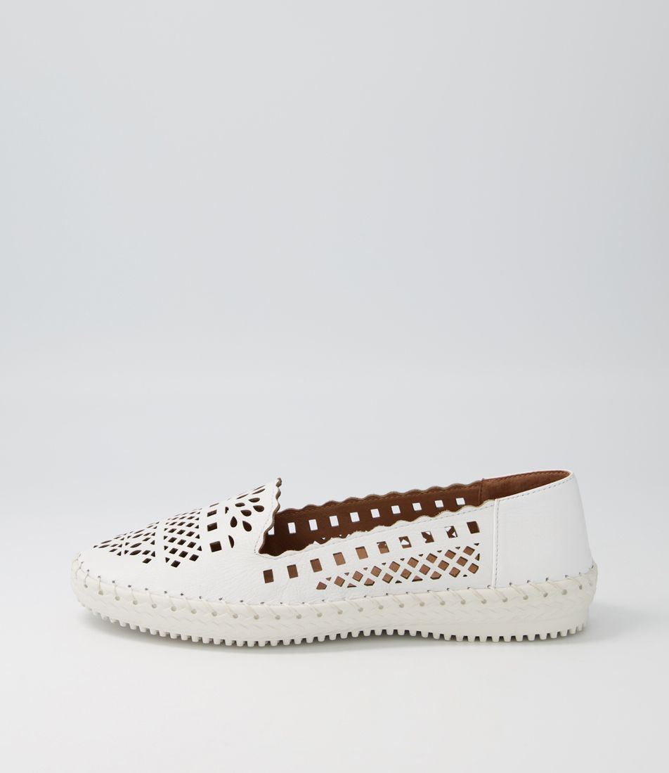 Wayout White Leather Loafers