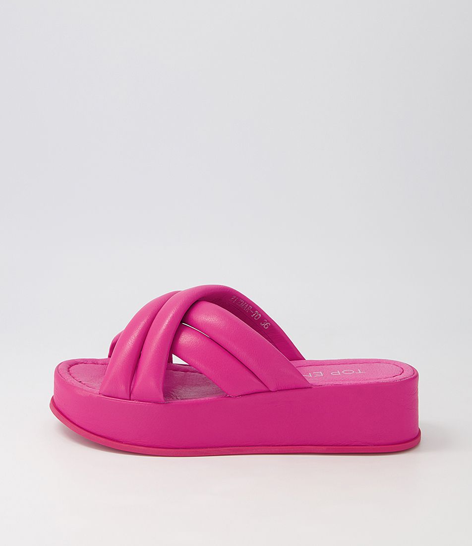 Zizmar Fuchsia Leather Sandals