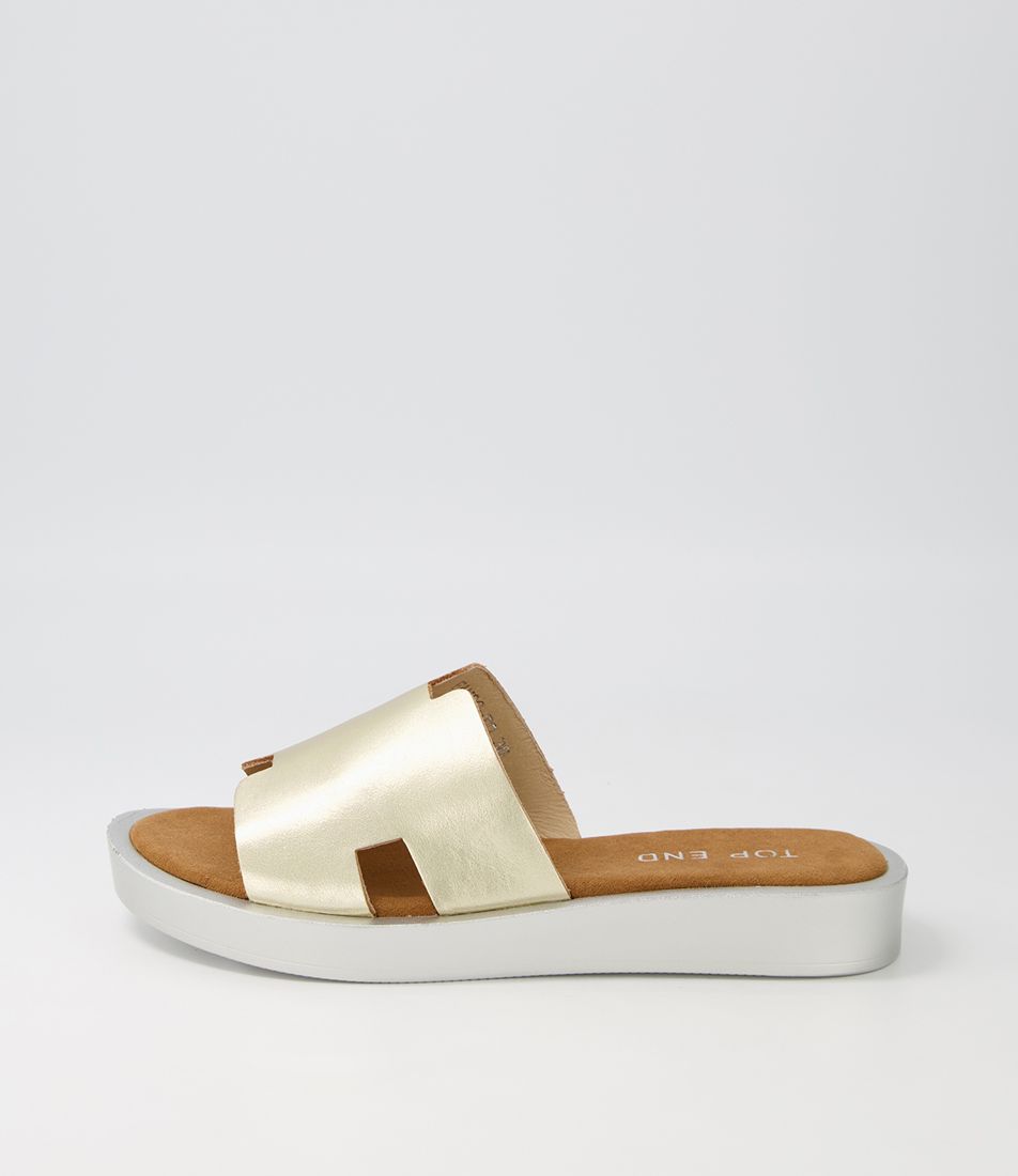 Fando Pale Gold Leather Slides