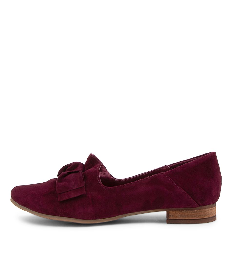 Tarry Plum Suede Flat Shoes
