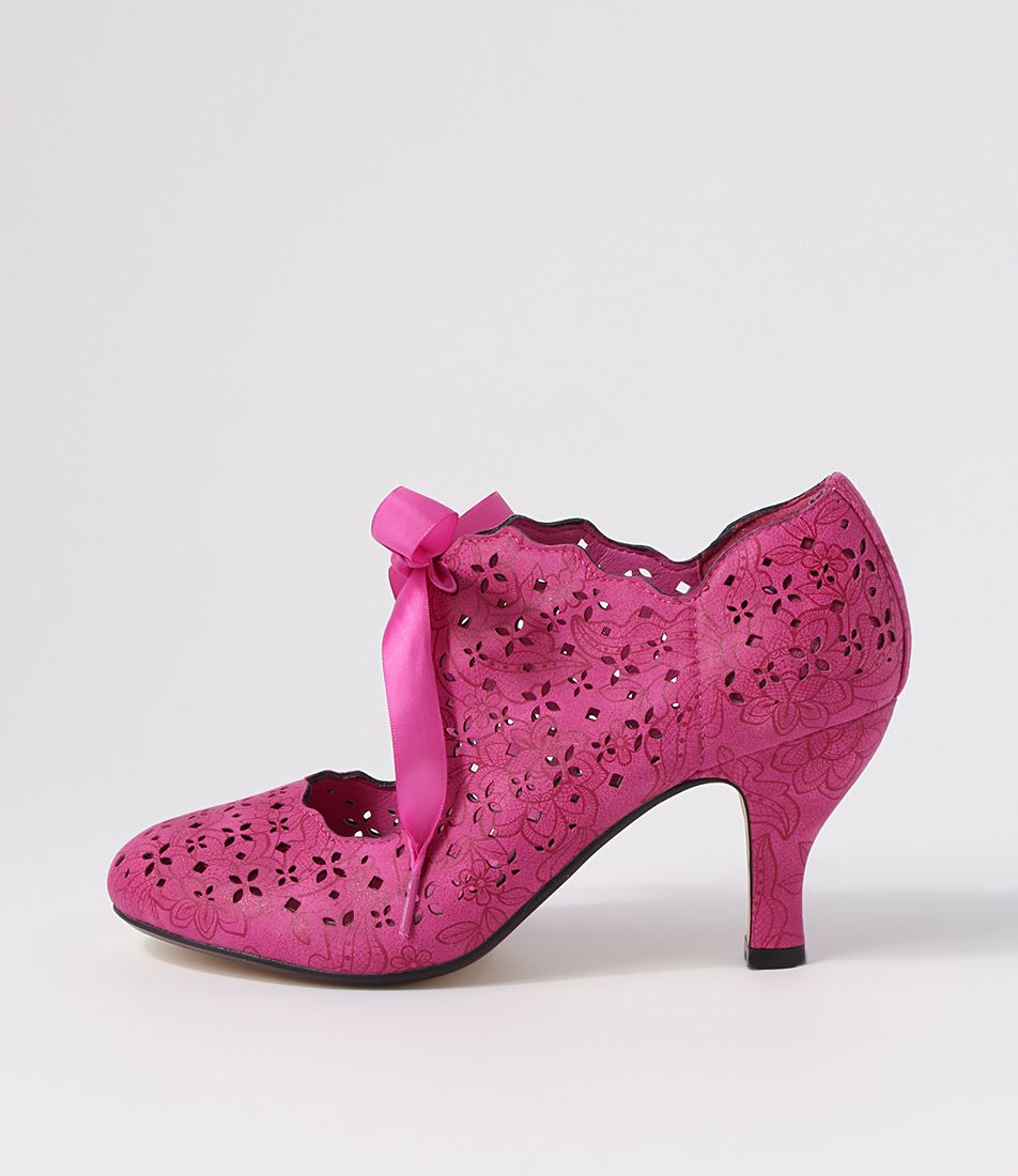 Minna Magenta Imprint Heels