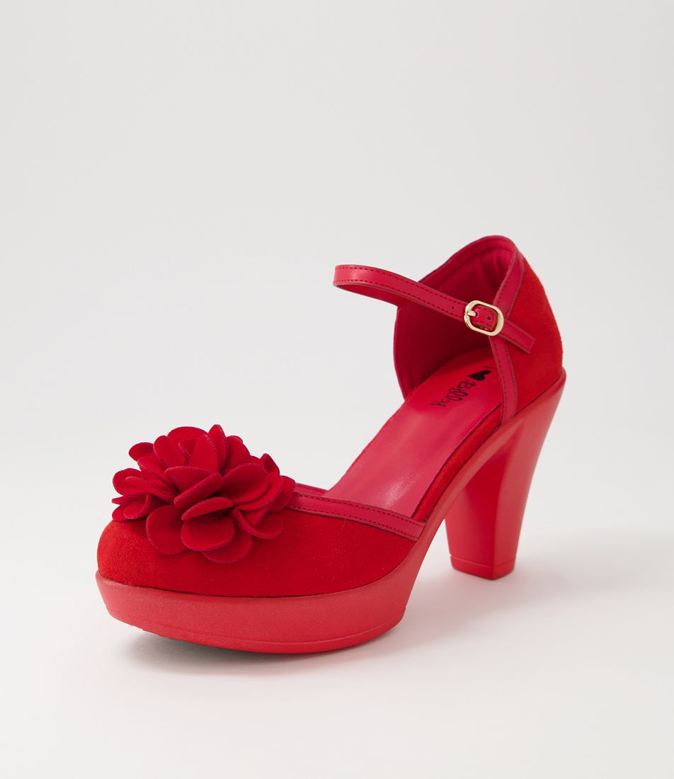 Winnet Red Microsuede Heels