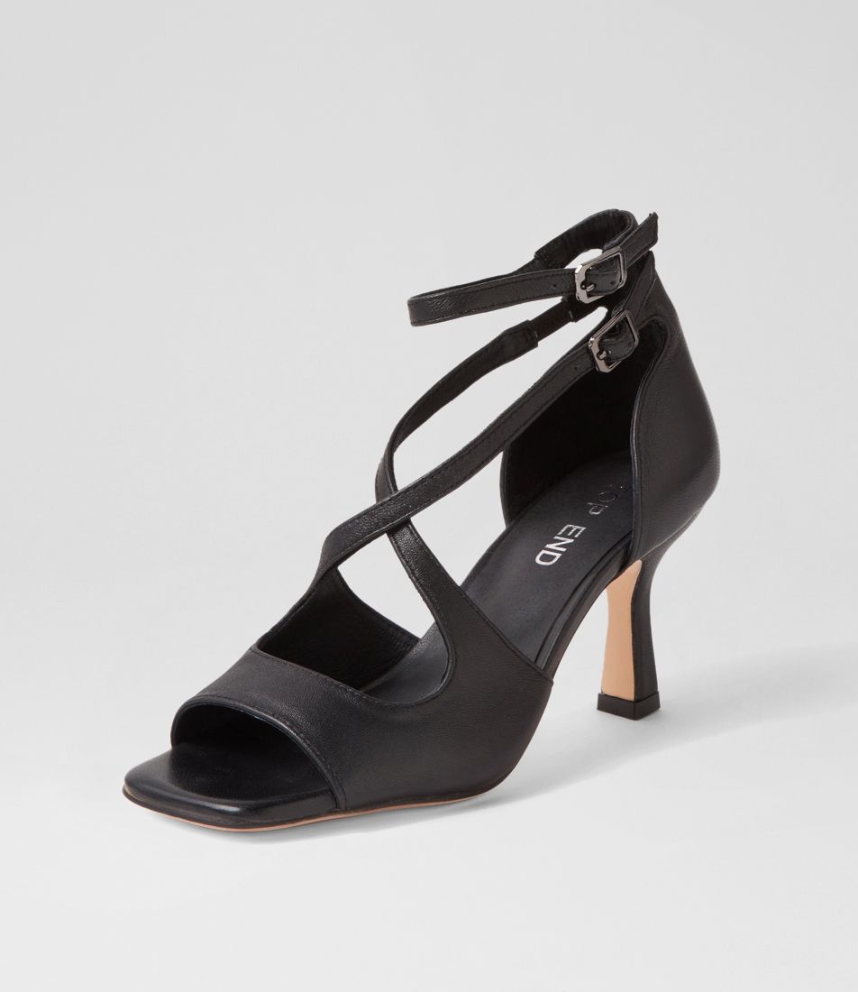 Lanyey Black Leather Sandals