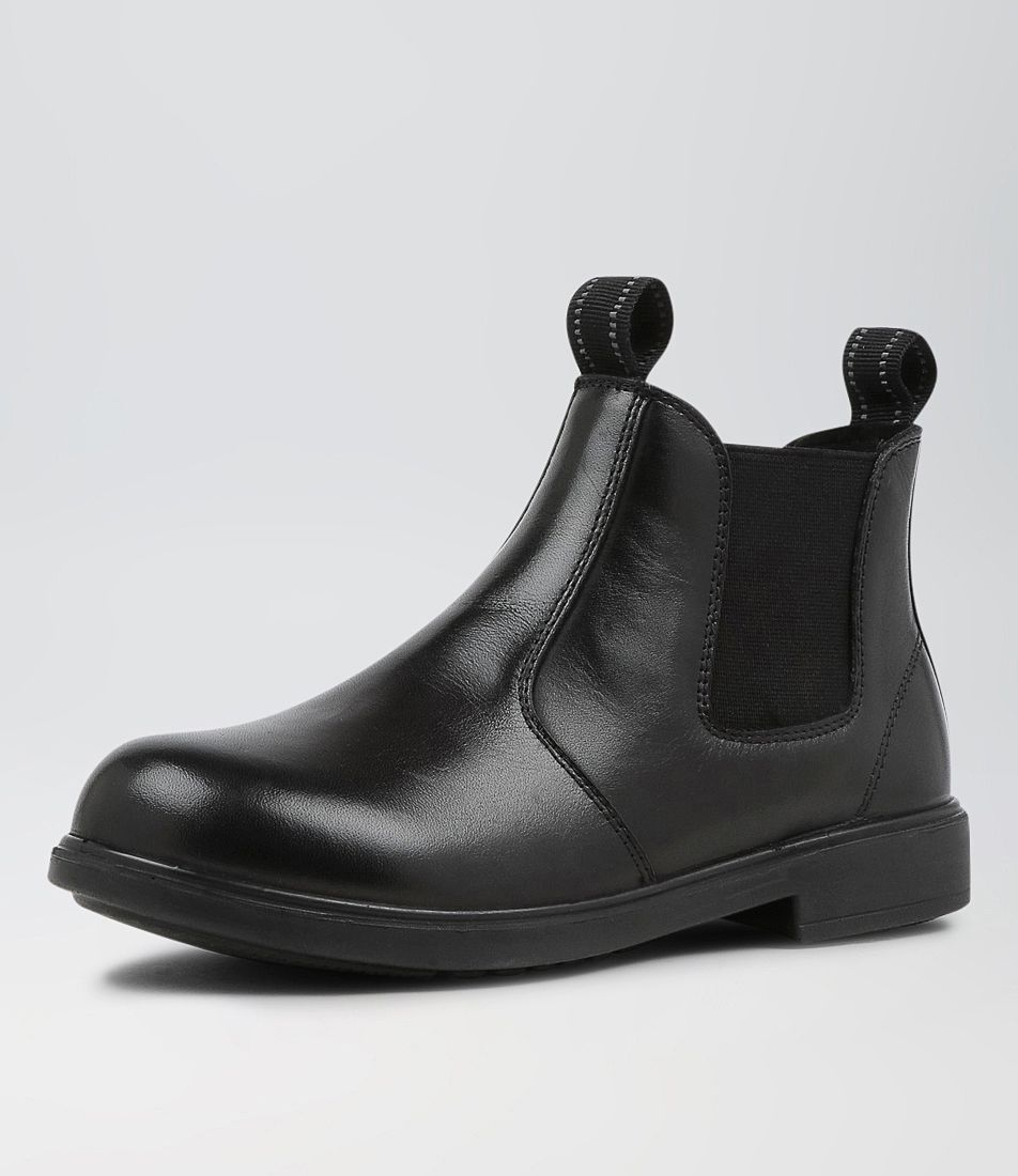 Dean Jnr Spongebob Black Leather Ankle Boots