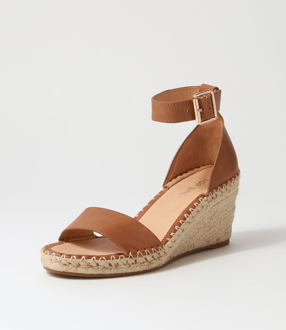 Gonice Tan Leather Espadrilles