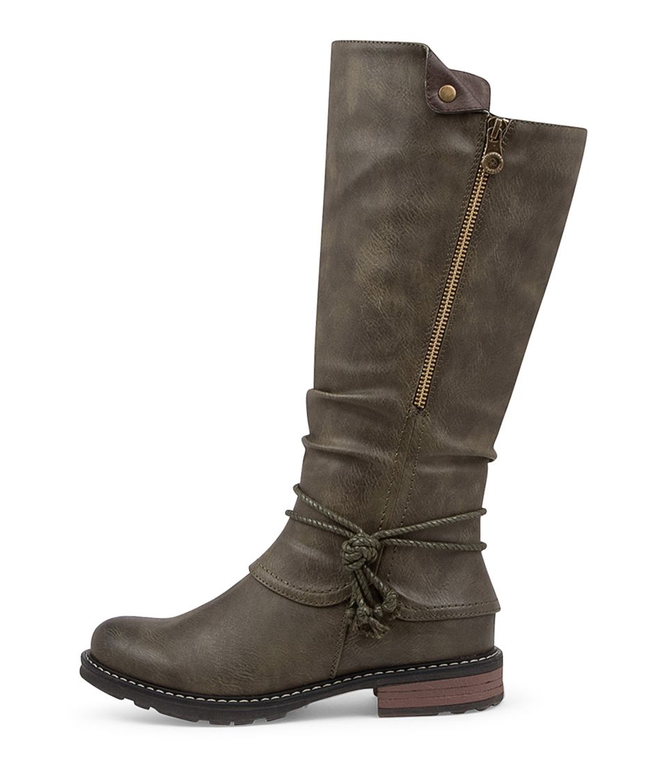 MALDIVIAN Olive Knee High Boots