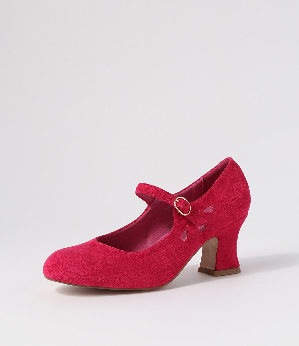 Yeats Raspberry Microsuede Heels