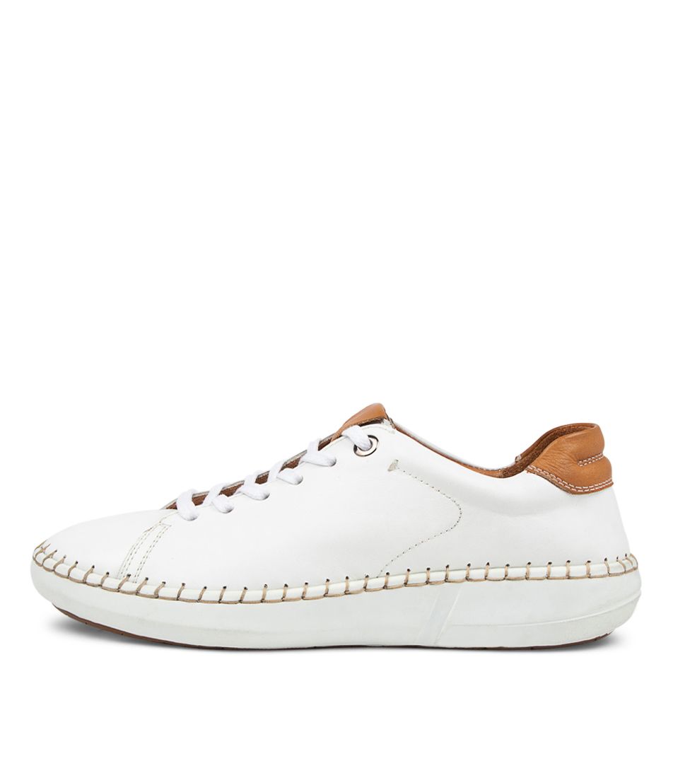 Peel White Tan Leather Sneakers