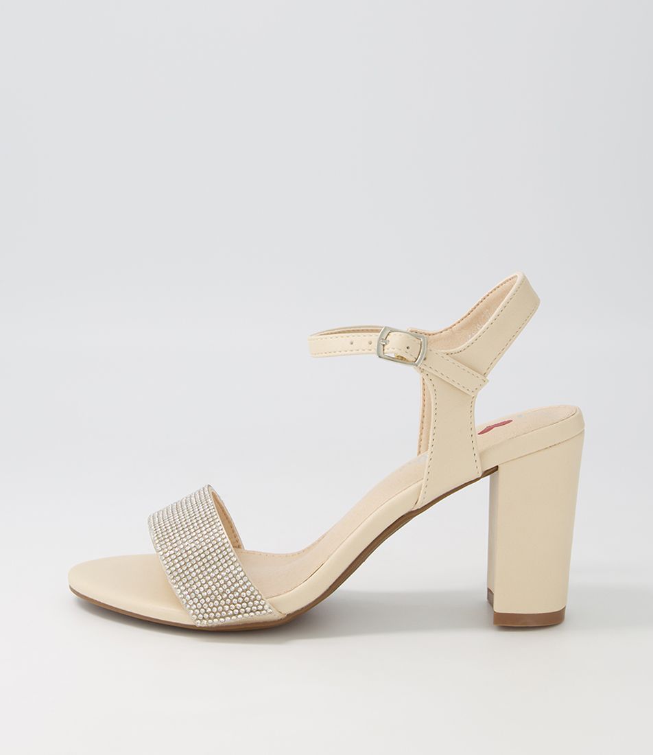 Drexel Nude Silver Jewels Sandals