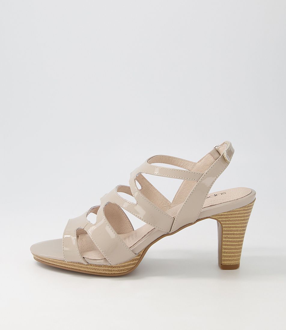 Sakana Light Taupe Patent Leather Sandals