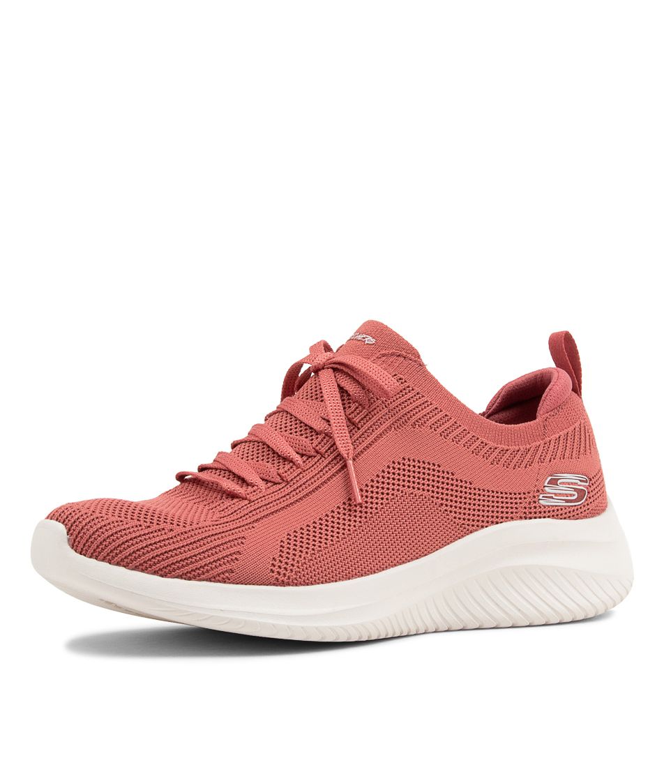 Ultra Flex 3.0 Rust Knit Lace Up Sneakers