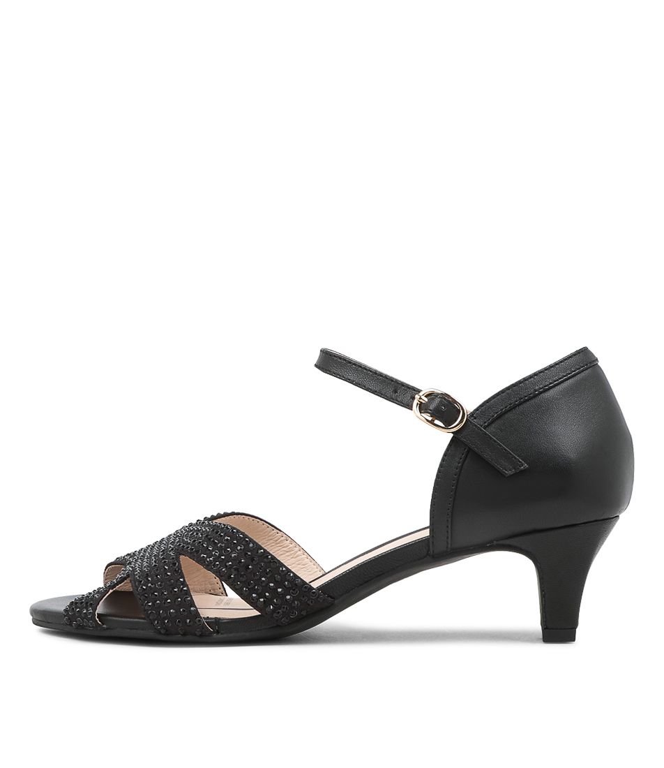 Darsha Black Leather Sandals