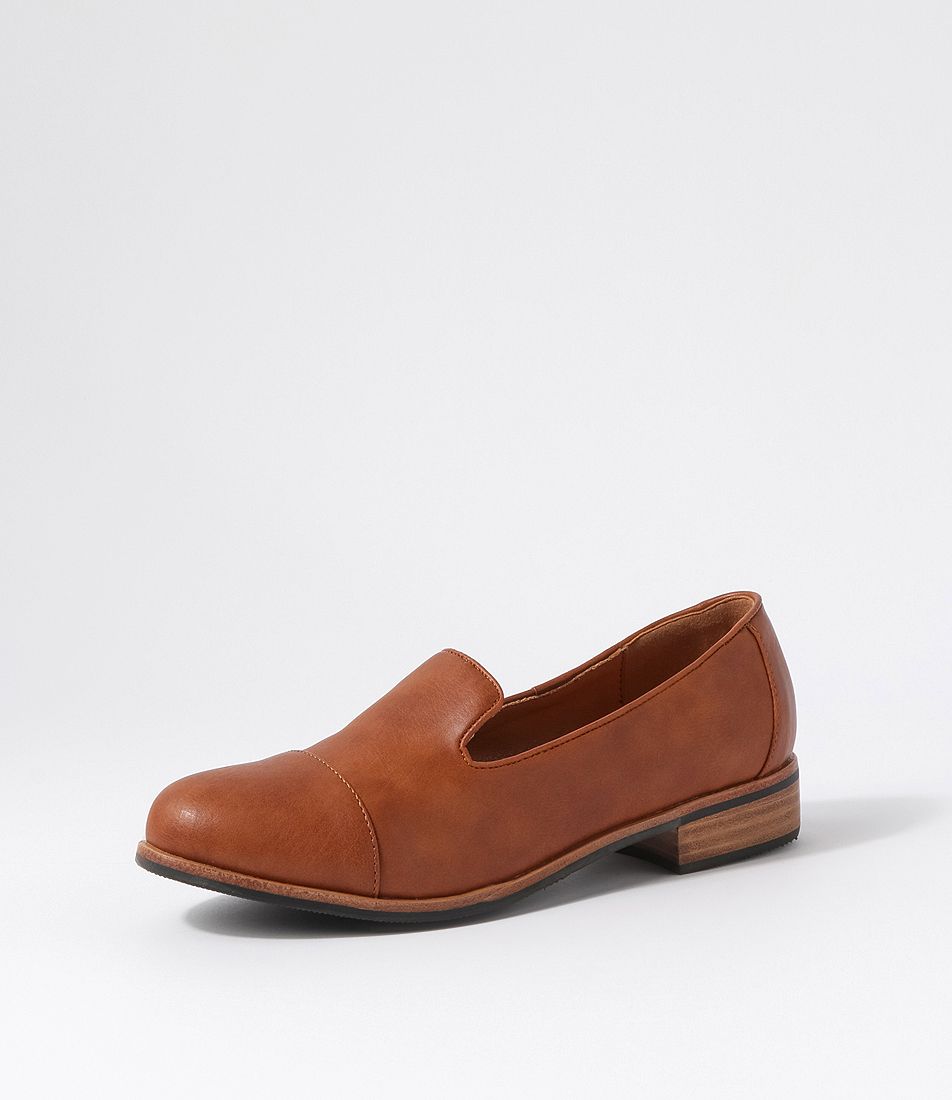 Helska Dark Tan Flat Shoes
