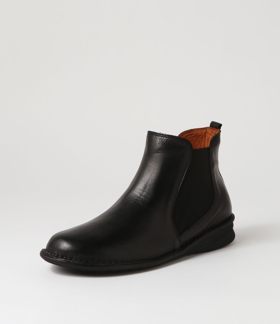 Noodie Black Leather Chelsea Boots
