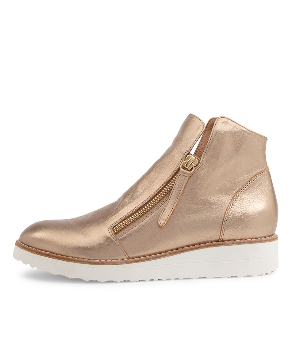 Ohmy Champagne Leather Ankle Boots WS