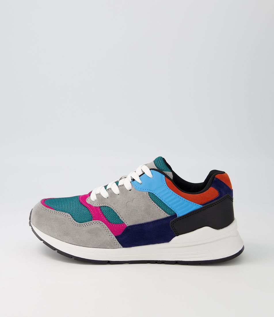 Ashleen Grey Jade Suede Multi Sneakers